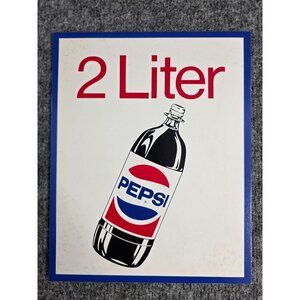 Vintage Pepsi 2 Liter Bottle Advertising Sign 8×10 Cardboard Display Panel